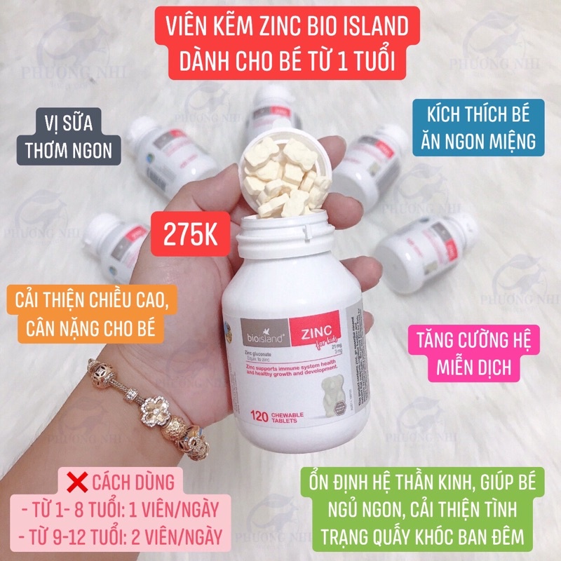 VIÊN NHAI BỔ SUNG KẼM BIO ISLAND ZINC CHO TRẺ - BILL CHEMIST/PHARMACY