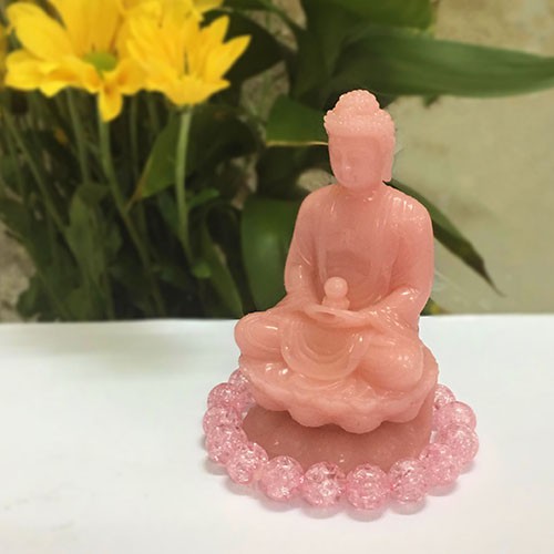 Tượng phật A Di Đà màu hồng phấn 11 cm