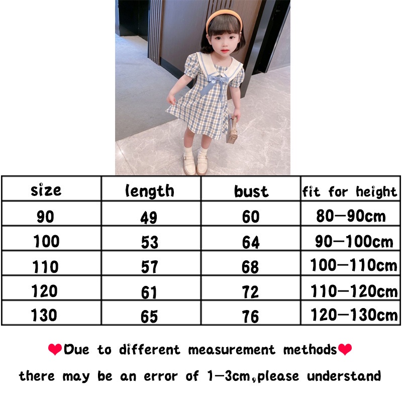 Đầm công chúa tay ngắn họa tiết sọc caro thời trang mùa hè phong cách Hàn Quốc mới cho bé gái