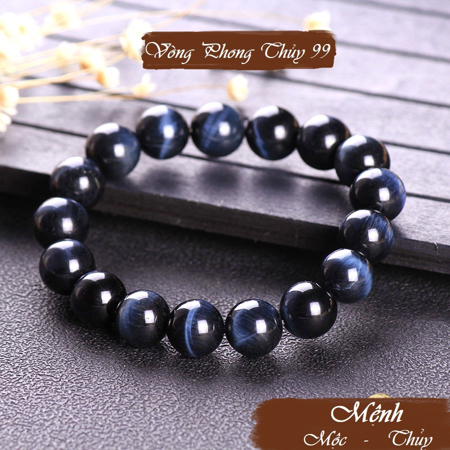 Vòng tay Đ.á M.ắ.t H.ổ Đen Ánh Ghi, Vòng phong thủy mệnh Mộc, Mệnh Thủy
