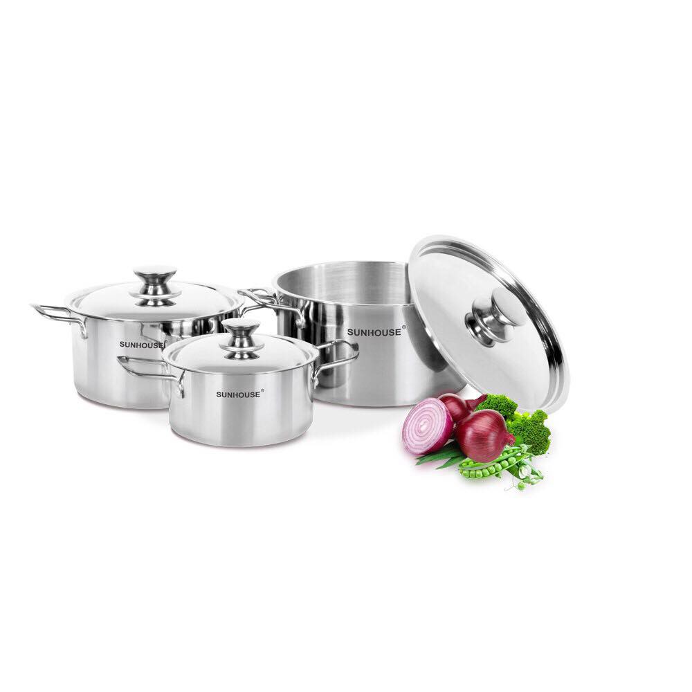 Bộ nồi Inox 1 đáy Sunhouse 114