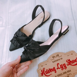 Sandal thắt nơ đế bệt