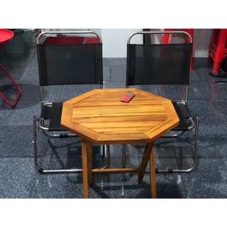 combo 2 ghế xếp lưới cao cấp+ 1 bàn gỗ xếp vuông 45*60*50cm