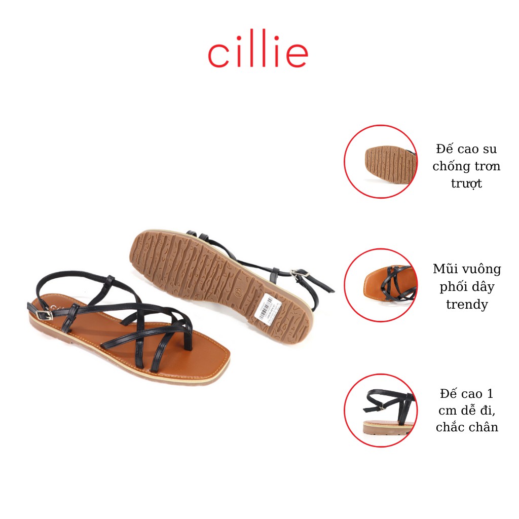 Giày sandal nữ đế bệt đan dây xỏ ngón thời trang đi biển đi chơi trẻ trung năng động Cillie cao cấp 1061