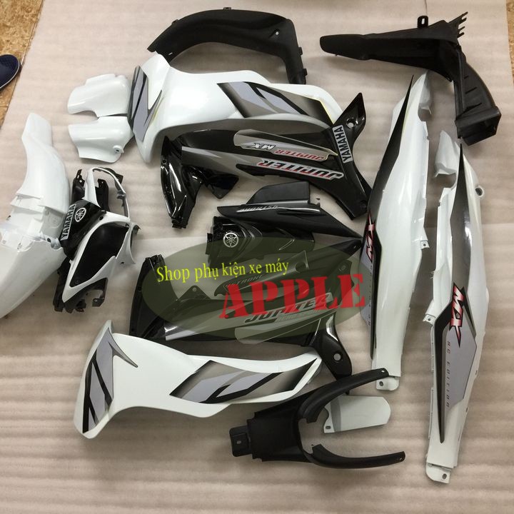 Bộ dàn áo nhựa nguyên sinh ABS xe JUPITER MX MẮT CÁO , JUPITER GRAVITA Màu Trắng - A2103