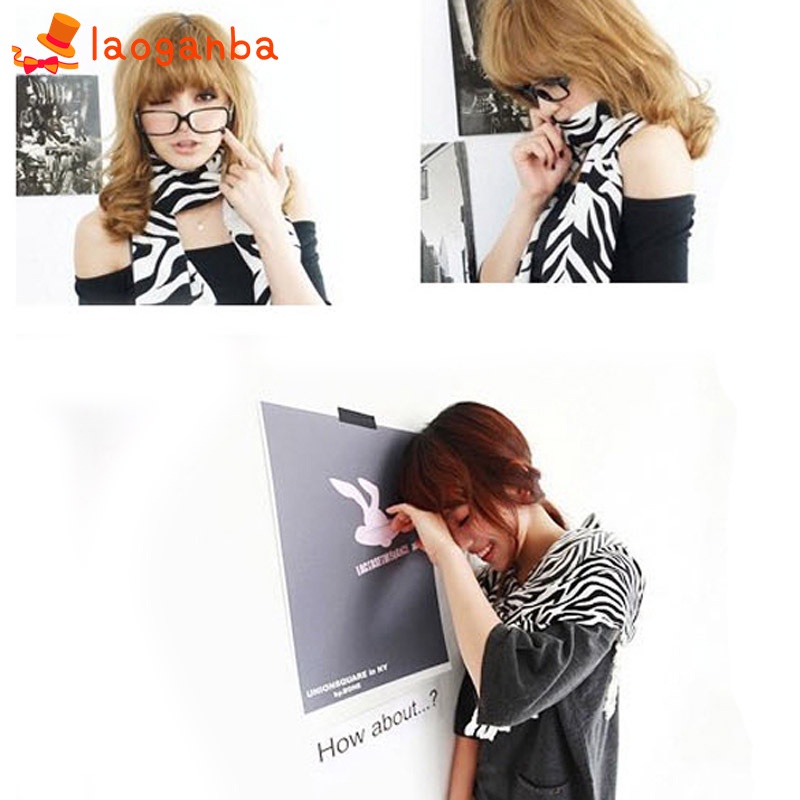 Khăn choàng nữ, vải chiffon, dài, in sọc ngựa vằn, thời trang | BigBuy360 - bigbuy360.vn