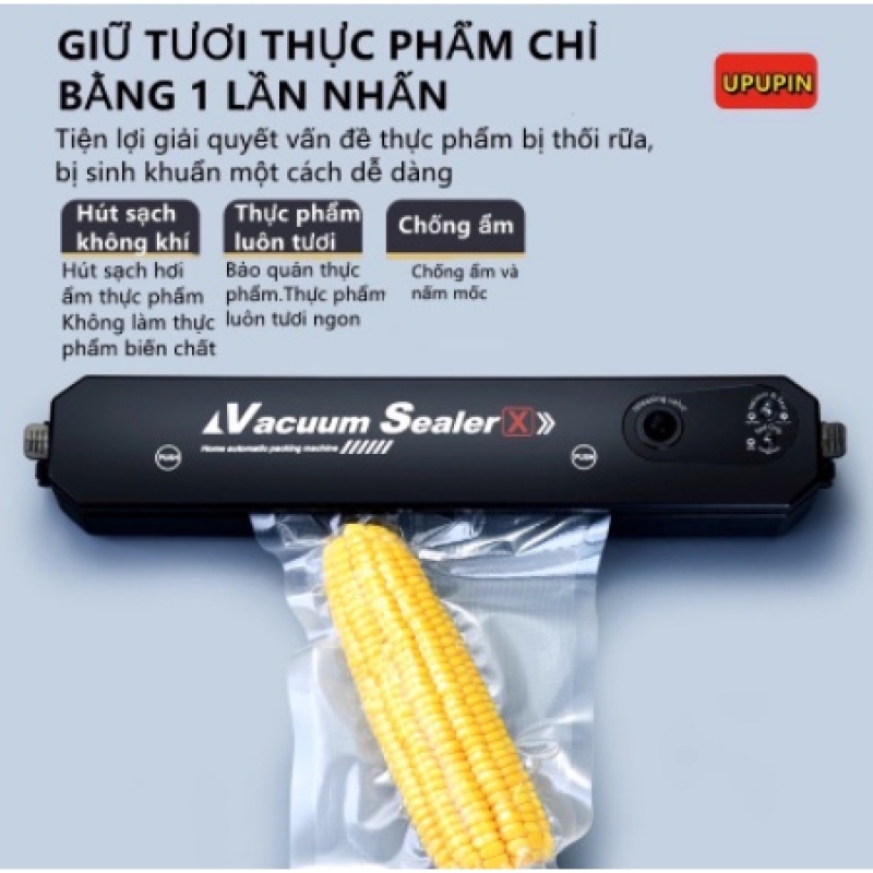 Máy Hút Chân Không Thực Phẩm Dùng Cho Gia ĐÌnh Dễ Sử Dụng Cầm Tay Vacuum Selaer Công Suất 90w Kêm Máy Hàn Miệng Túi