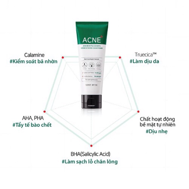 [Chính Hãng] Sữa Rửa Mặt Cho Da Mụn Some By Mi Acne AHA-BHA-PHA Clear Foam Fullsize 100ml | WebRaoVat - webraovat.net.vn