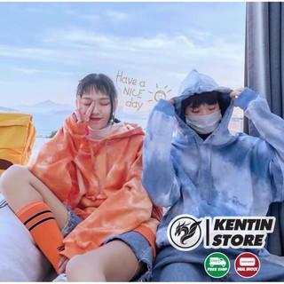 Áo hoodie loang màu dành cho nam nữ có 3 màu, sweater unisex form rộng có mũ chỉ có tại kentin