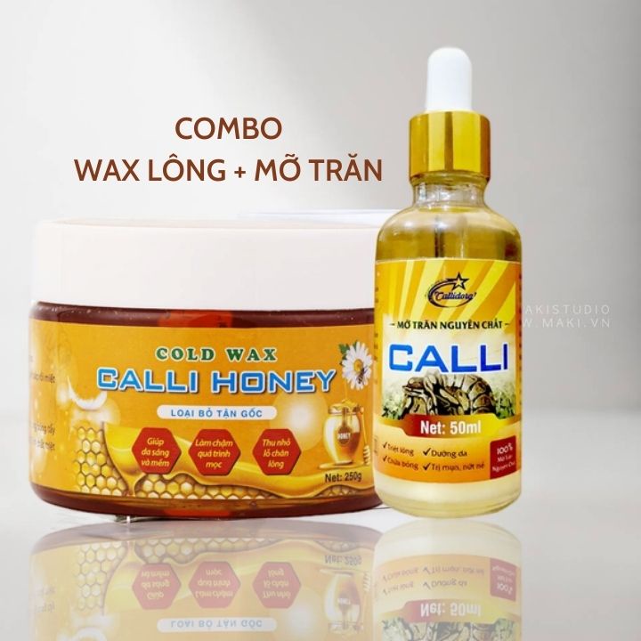 Wax triệt tẩy lông tận gốc an toàn Calli Honey được tất cả các vùng hiệu quả - CWL