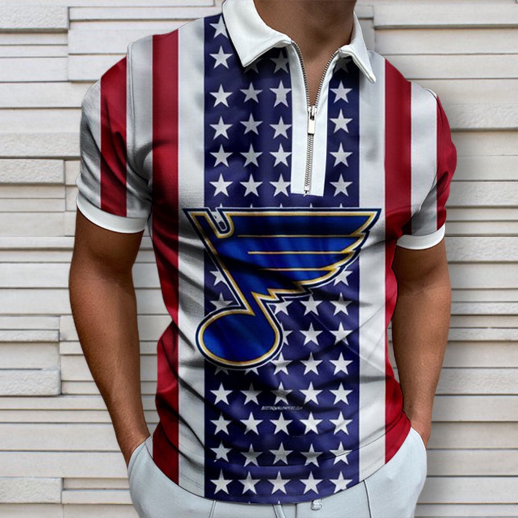 Áo Sơ Mi Cổ Bẻ In Hình Cờ Mỹ Màu Tương Phản Thời Trang Mùa Hè Cho Nam