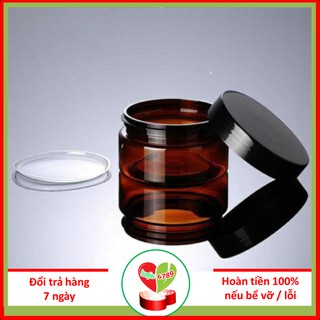 Hũ Thủy Tinh Chiết Kem, Lọ Đựng Mỹ Phẩm, Hủ Kem Nâu nắp đen 100g - Duonghieu6789