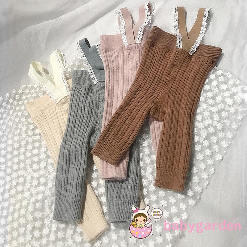 Quần Tất Dệt Kim Phối Ren Mềm Co Giãn Dành Cho Bé Gái 0-4 Tuổi