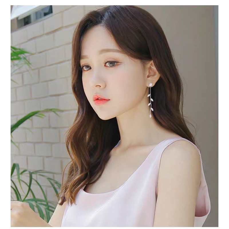 Hoa tai dáng dài phong cách hàn quốc