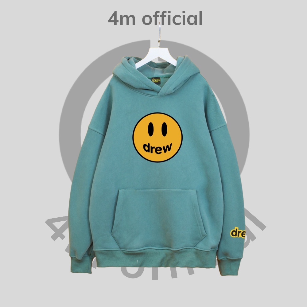 Áo Hoodie Drew mặt cười 4M OFFICIAL vải nỉ bông, áo hoodie form rộng unisex