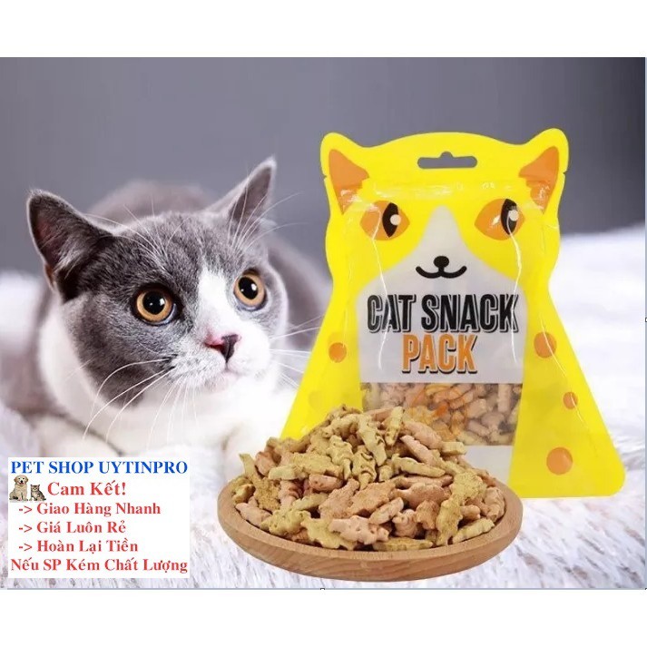 BÁNH THƯỞNG CHO MÈO Cat Snack Pack Yaho Viên hình cá Gói 80g - Pet shop Uytinpro