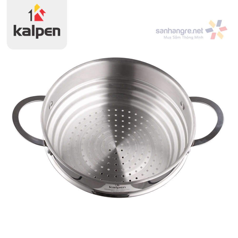 Xửng hấp Inox 304 thông minh 3 nấc 16-18-20cm Kalpen SSK-20 kèm vung kính