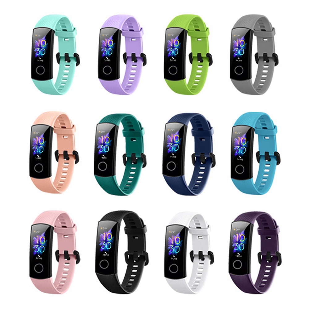 MIOSHOP Silicone Watch Band Replacement Bracelet Strap For Honor Band 5 4