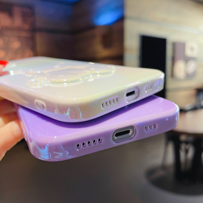Ốp Điện Thoại TPU Màu Gradient Họa Tiết Chú Gấu Nhỏ Dễ Thương Thời Trang Cho iPhone 14 13 12 11 Pro Max Chống Rơi