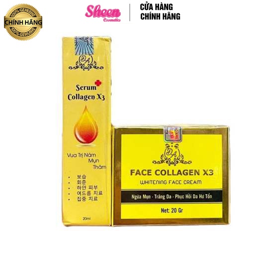 Combo Kem Face Collagen X3 Luxury + Serum Colagen X3 công ty Mỹ phẩm Đông Anh