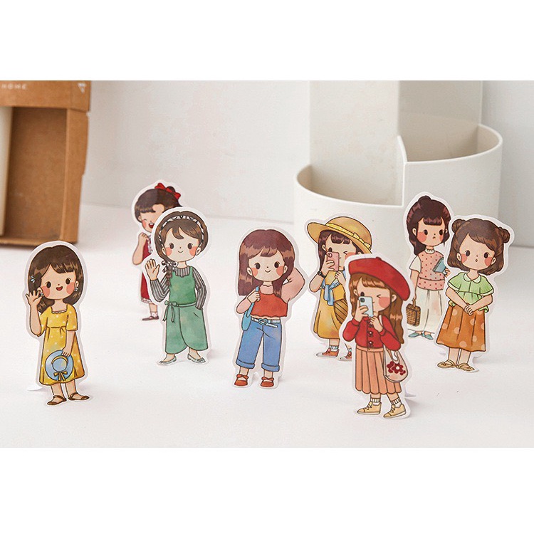 Set 20 Sticker Dán Hình Nhân Vật Chibi Siêu Dễ Thương