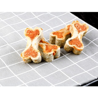 [Q7] Xương ăn vặt da bò vị gà làm sạch răng và khử hôi miệng cho chó,cho thú cưng, xương thưởng cún set 2 que