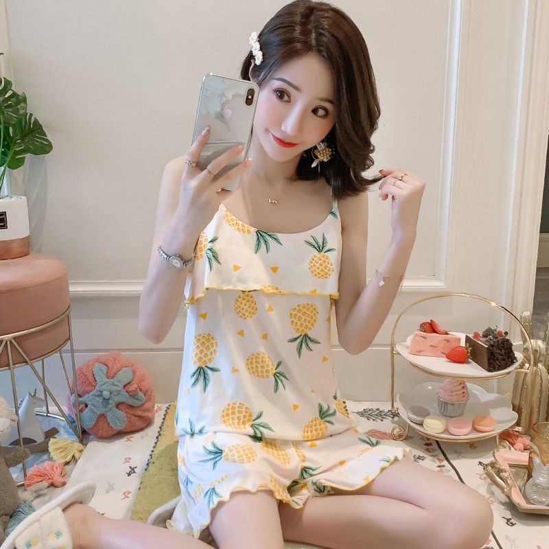 Bộ Ngủ🌹FREESHIP🌹Bộ Ngủ Nữ 2 Dây Mặc Nhà Chất Cotton Siêu Mát Mịn Hàng Quảng Châu Siêu Đẹp AN29