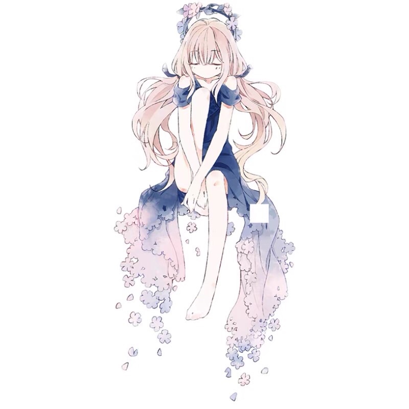 WS005 Washi tape trang trí tập vở, sổ tay nhân vật Cô gái váy xanh