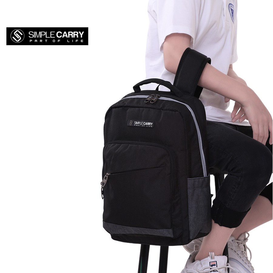 Balo Thời Trang Simplecarry Issac 3 Màu Đen Ghép Xám