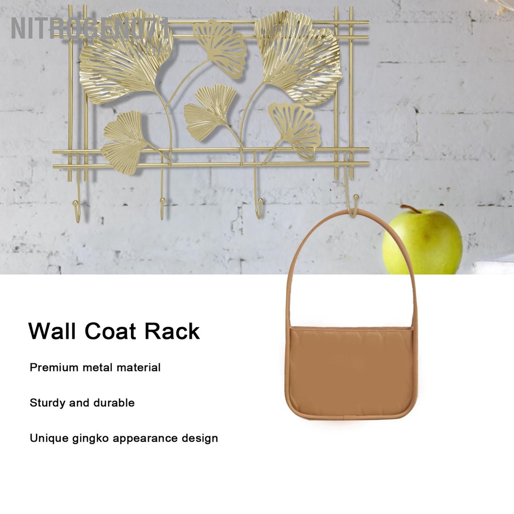 Nitrogen071 Giá áo treo tường Gingko Leef Design Kim loại cao cấp chắc chắn  bền bỉ Phong cách thanh lịch thời trang khoác