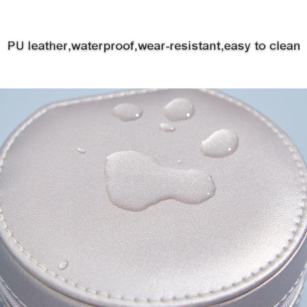 ANEMONE Hộp Đựng Trang Sức Hình Tròn Có Khóa Kéo Chống Thấm Nước Tiện Dụng