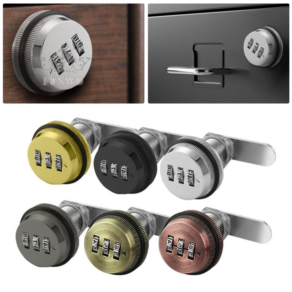【FUNWD】3 Digital Code Combination Lock Cabinet Mailbox Password Locker Cupboard Drawer