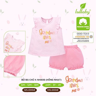 Bộ cộc tay bé gái chữ A lullaby