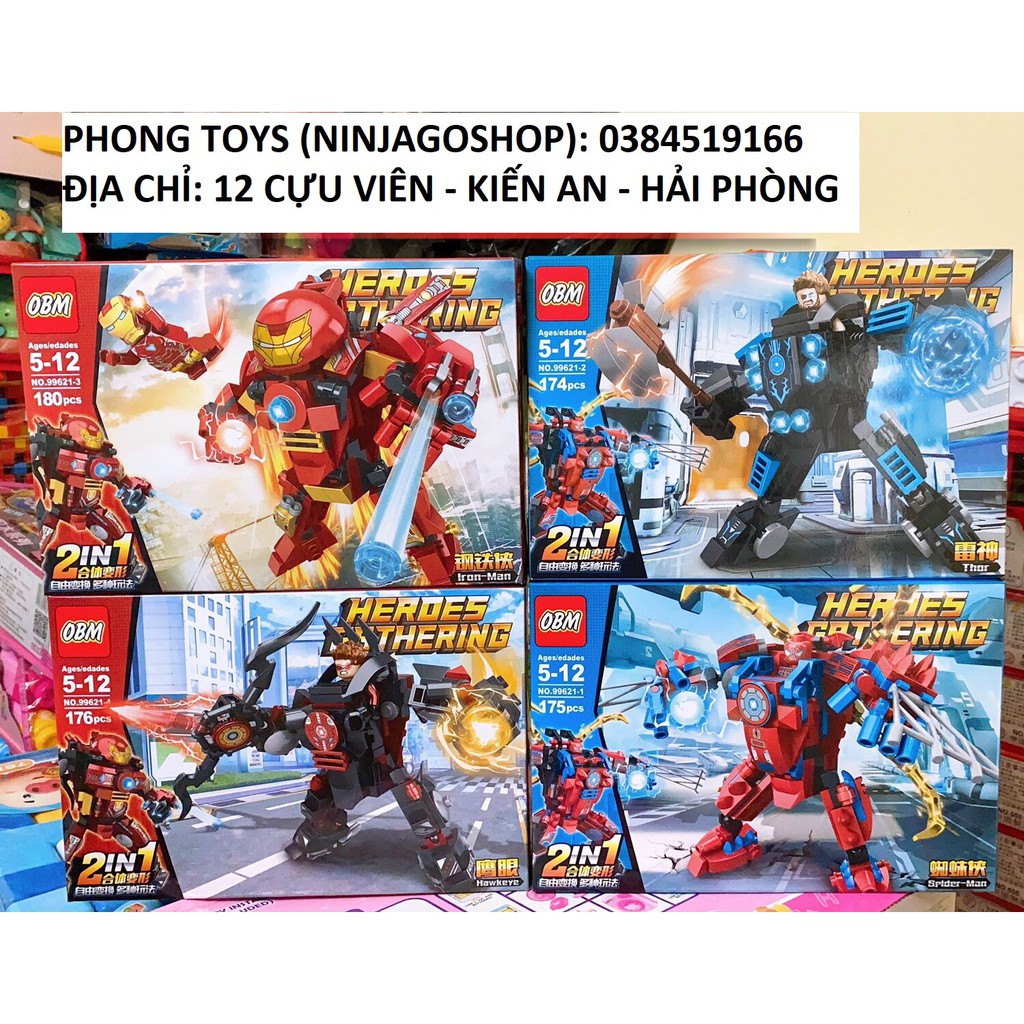 Lắp ráp xếp hình Lego 7058 : Siêu anh hùng người máy robot của người sắt người nhện thanos venom 2 in 1