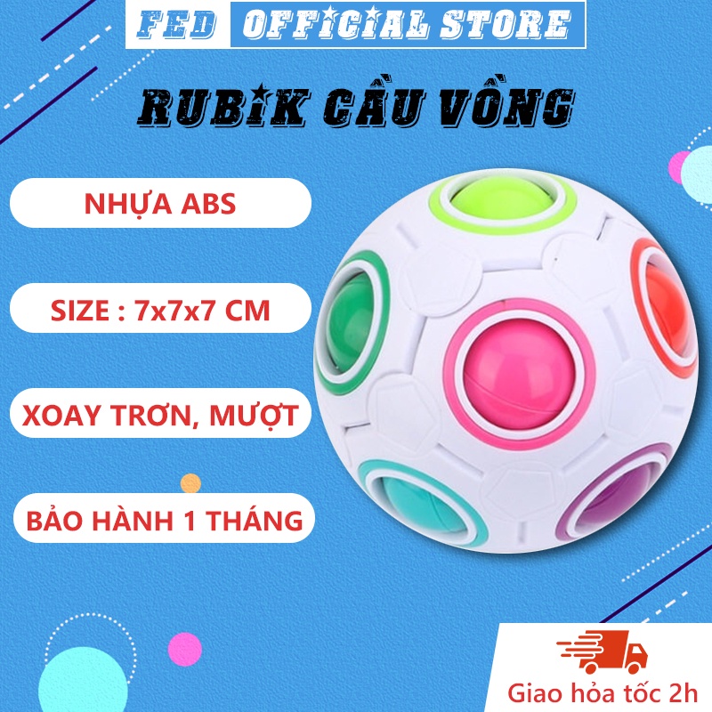 Rubik’s Ball Cube Cầu Vồng, Rubik tròn đồ chơi trí tuệ, quà tặng cho bé – KidsOver