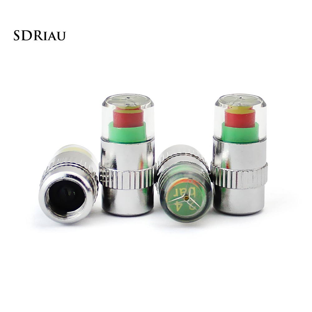 【Ready Stock】4Pcs Car Auto Tire Pressure Monitor Tyre Gage Alert Sensor Indicator Valve Caps