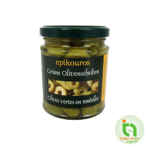 Oliu xanh hữu cơ cắt lát ngâm nước muối 190g - Epikouros