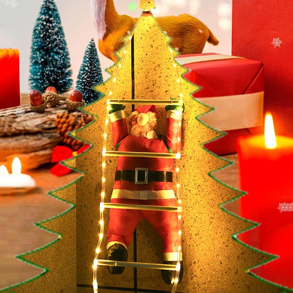LANSEL Búp Bê Hình Ông Già Noel Có Đèn LED Treo Trang Trí Giáng Sinh