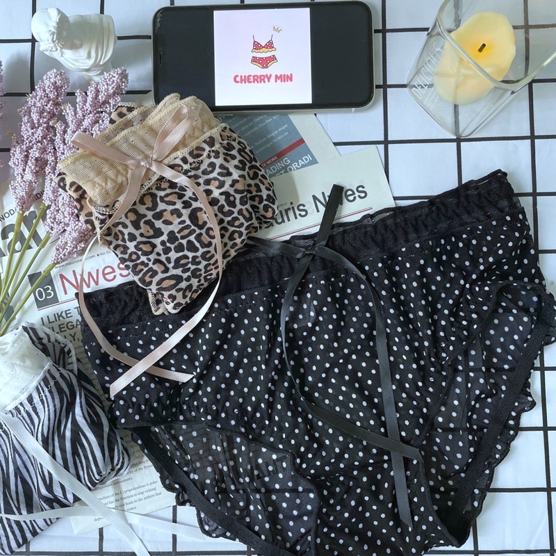 [Video Thật] Quần Lót Nữ Ren Lưới họa tiết da báo cực Sexy siêu mềm mại và thoáng mát cao cấp CHERRY MIN | BigBuy360 - bigbuy360.vn