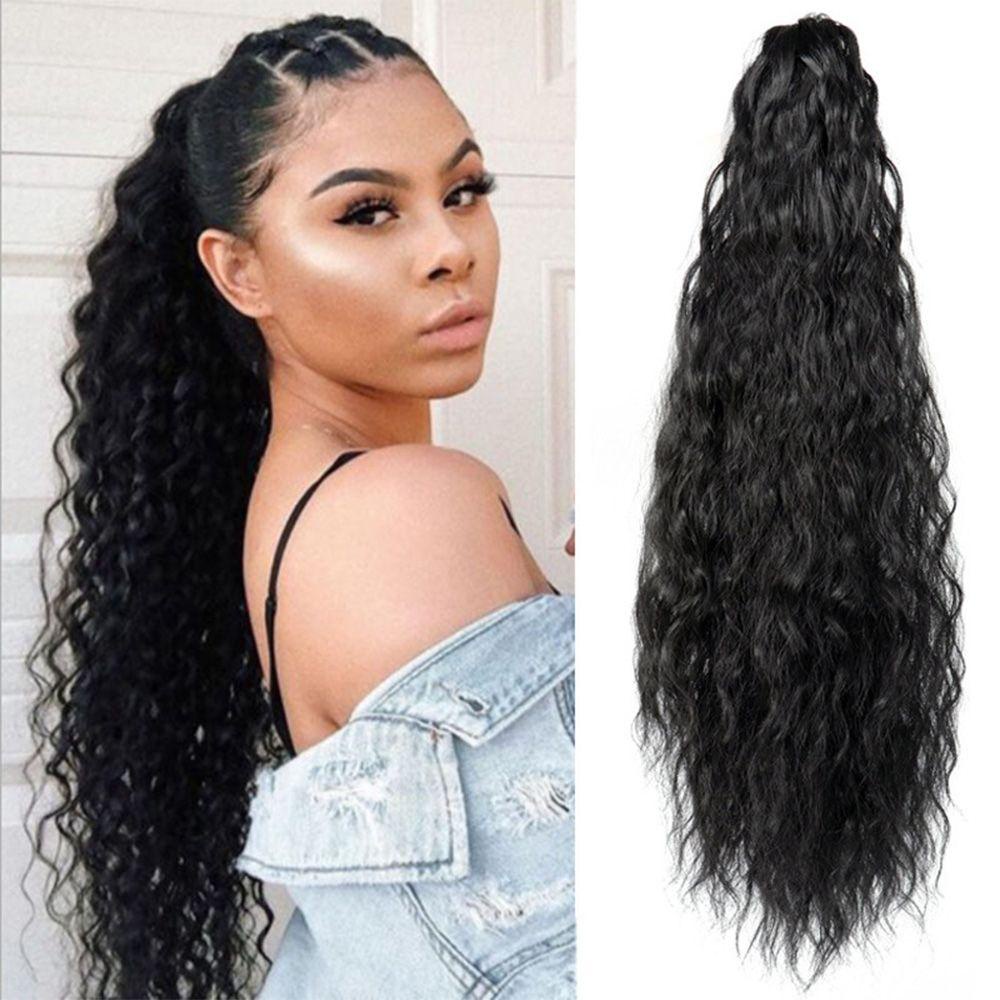 JUNE Dây Buộc Tóc Đuôi Ngựa Giả Dài Thời Trang Cho Nữ