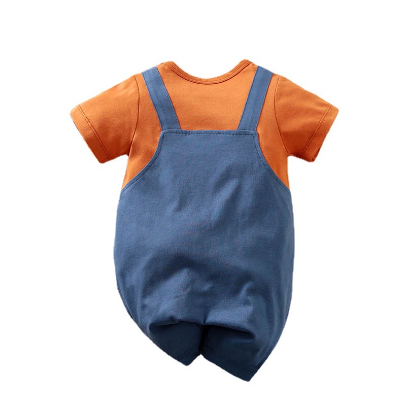 Áo Liền Quần Tay Ngắn In Hình Bánh Quy Cho Bé Trai &amp; Gái Sơ Sinh Từ 0-18 Tháng Tuổi