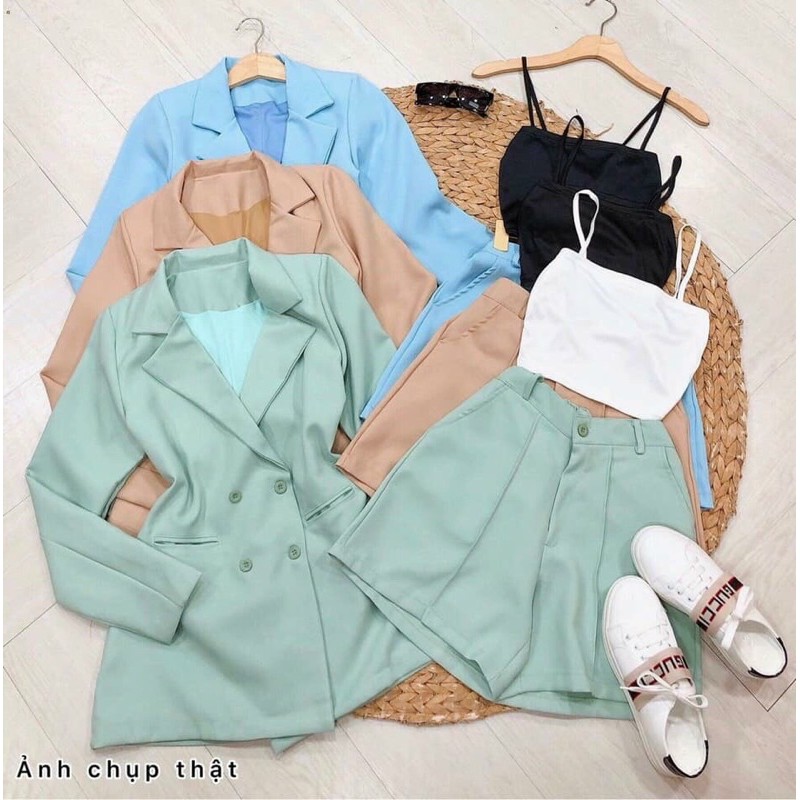 SET VEST NỮ- QUẦN SHORT CÔNG SỞ( tặng bra)