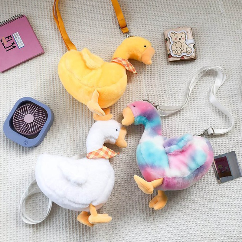 Túi Đeo Chéo Hình Vịt Hoạt Hình Nhồi Bông Ngộ Nghĩnh Đáng Yêu