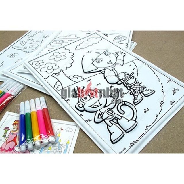 Tranh nhựa 3D tô mầu kèm bút mầu