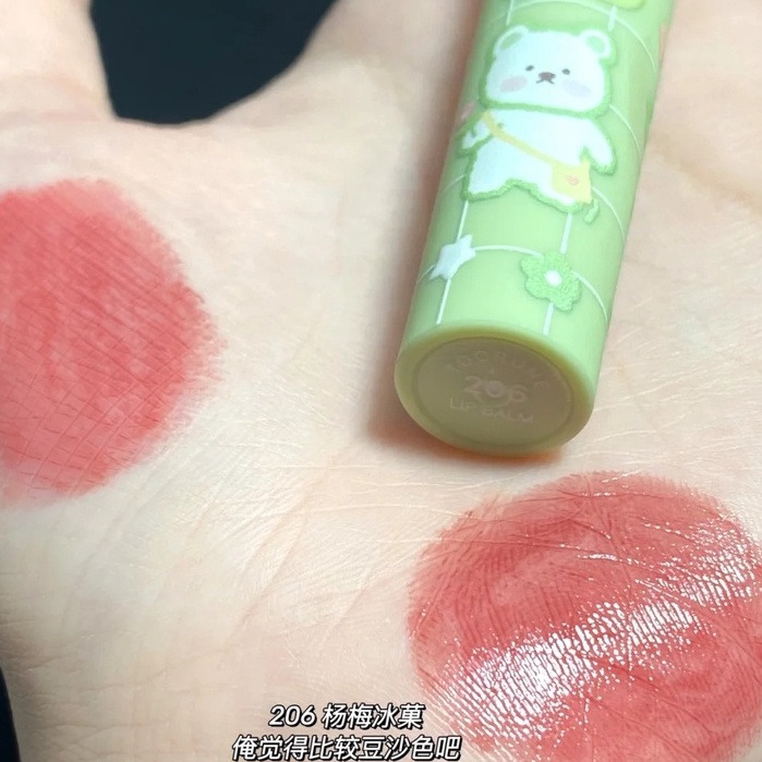 Son môi Toorune màu hồng họa tiết gấu dễ thương kháng nước lâu trôi 1.8g