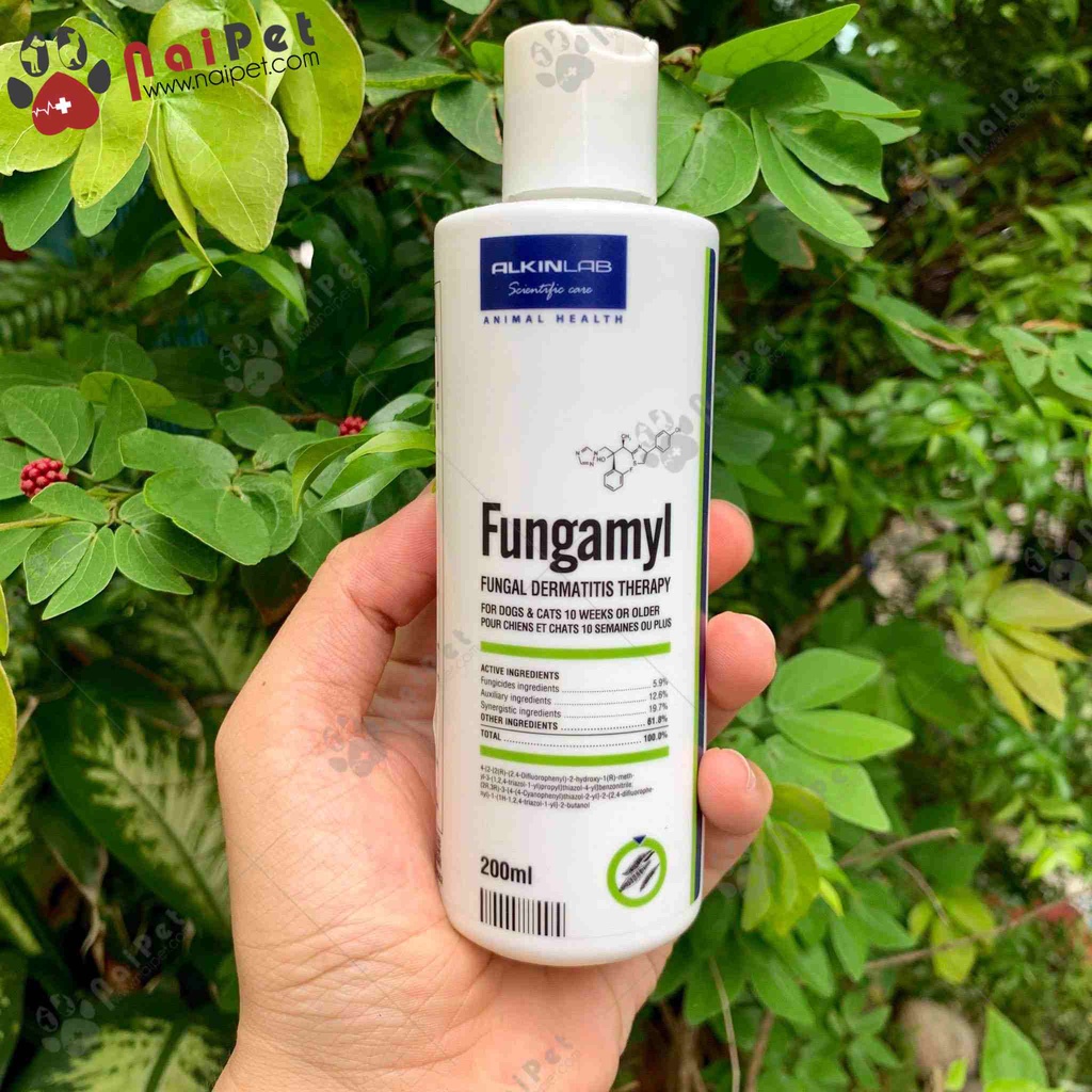Dầu Tắm Trị Nấm Viêm Da Cho Chó Mèo Fungamyl Alkin 200ml