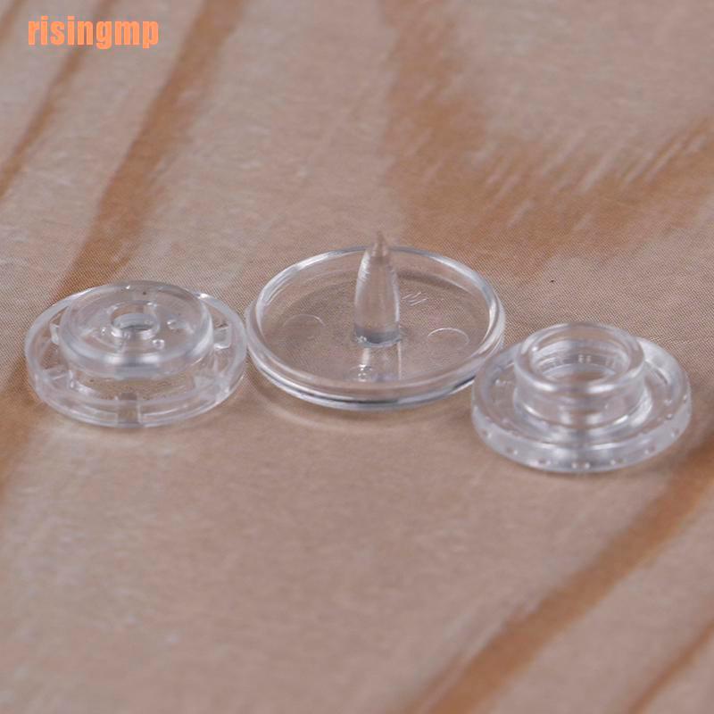 Set 50 cái nút chốt/ nút bấm khuy bằng nhựa trong suốt T5 12mm