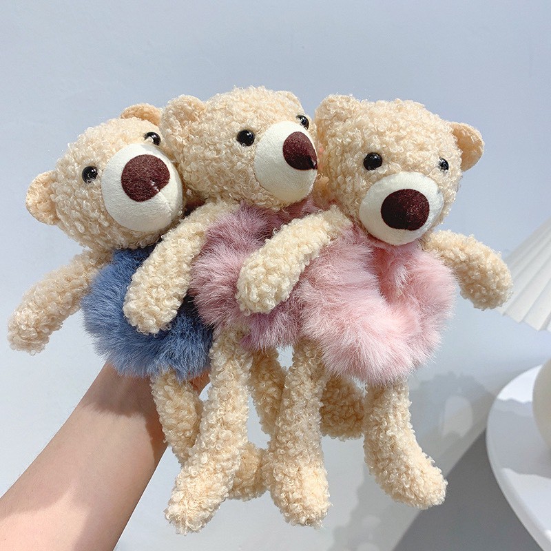 Dây buộc tóc dây cột tóc lông mềm hình gấu dễ thương cute