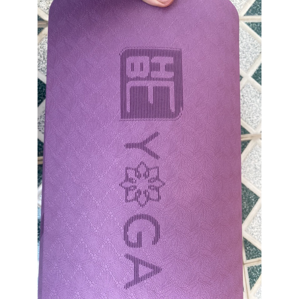 Thảm Tập Yoga Định Tuyến HeBeyoga 8mm 1 lớp Kèm Dây Cột Cao Cấp