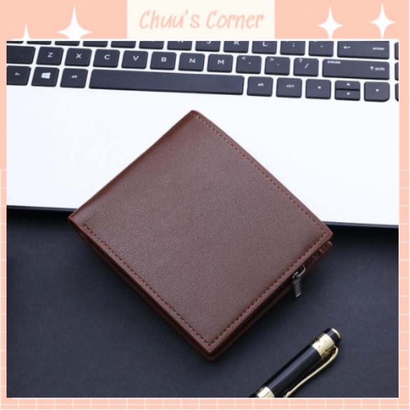 Bóp/ Ví nam gập ngang nhiều ngăn dày dặn dáng trơn, thời trang thiết kế đơn giản cho nam
